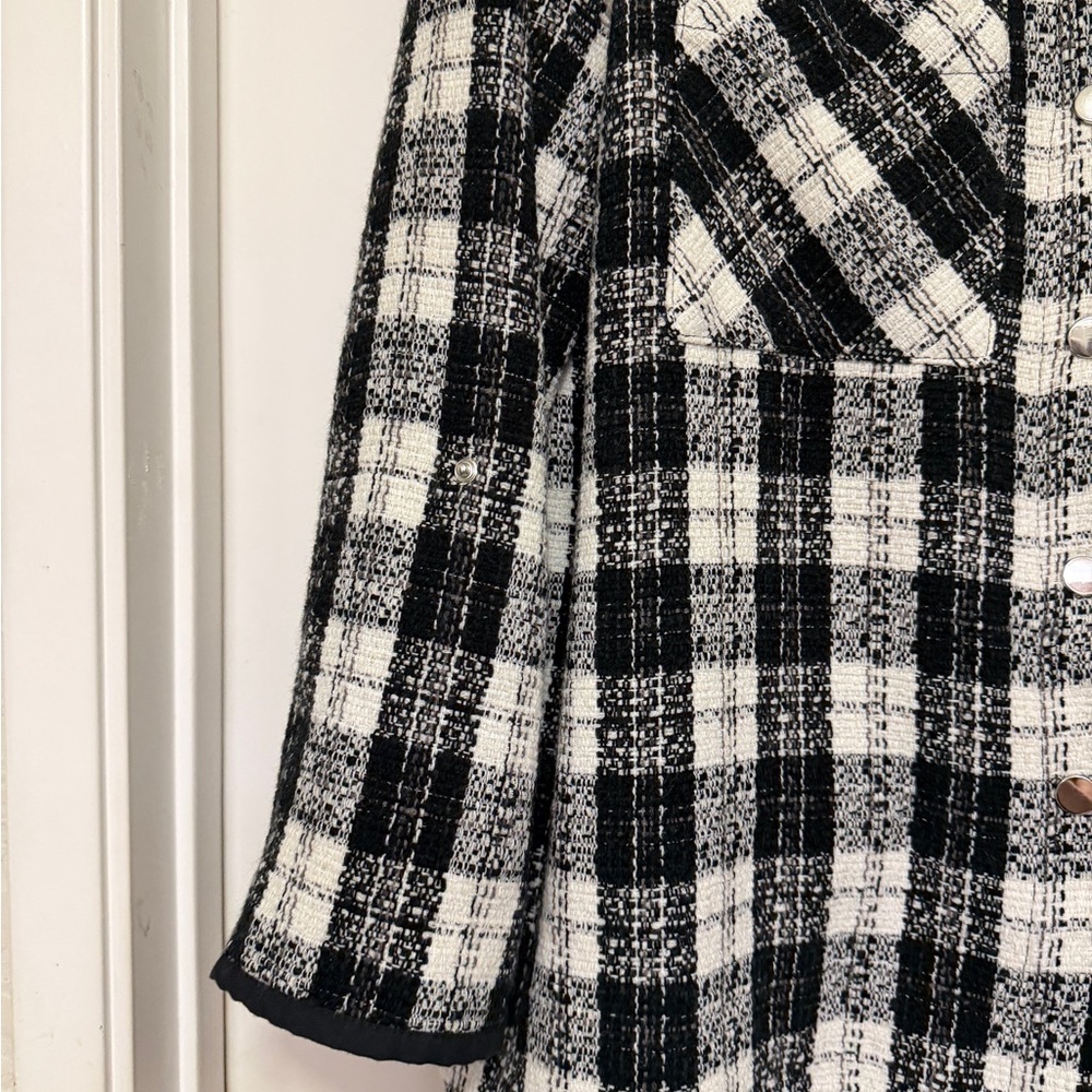 Zara Basic Black/White Overshirt/Shacket With Sna… - image 4